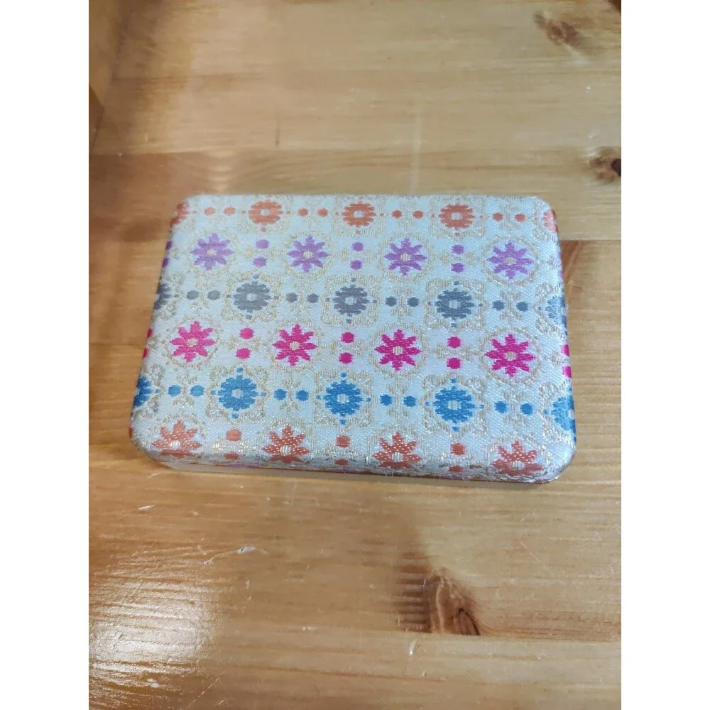 Vintage Hinged Jewelry Box With Floral Pattern ~5.5x3.5